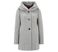Amber & June Damen Kurzmantel mit Kapuze Light Grey Melange,34
