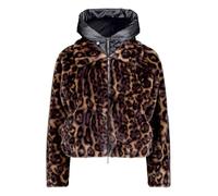 Amber & June Damen Plüschjacke mit abnehmbarem Westenteil