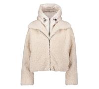 Plüschjacke AMBER & JUNE "Amber & June Damen Plüschjacke mit abnehmbarem Westenteil", Damen, Gr. 42, beige, Plüsch, Obermaterial: 100% Polyester. Besatz: 100% Polyamid. Futter: 100% Polyester., casual