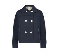 Sommerjacke AMBER & JUNE "Damen mit Kragen", Damen, Gr. 42, dunkelblau, Obermaterial: 100% Polyester; Besatz: 100% Polyamid; Futter: 100% Polyester, lässig geschnitten, Jacken (92314366-42) dunkelblau