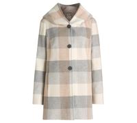 Kurzjacke AMBER & JUNE "Amber & June Damen Kurzmantel mit Kapuze", Damen, Gr. 40, silber (cream, silber), Obermaterial: 50% Polyacryl, 25% Polyester, 20% Wolle, 5% diverse Faserarten. Besatz: 100% Pol