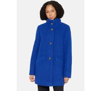 Kurzjacke AMBER & JUNE "Damen Kurzmantel mit Stehkragen", Damen, Gr. 38, bright blau melange, Obermaterial: 50% Polyester, 47% Wolle, 3% diverse Faserarten. Futter: 100% Polyester., gerade, Jacken (54
