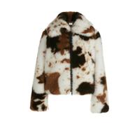Plüschjacke AMBER & JUNE "Damen mit Taschen", Damen, Gr. 38, braun (beige, braun), Plüsch, Obermaterial: 100% Polyester. Futter: 100% Polyester, gerade, Jacken (15685968-38) beige, braun