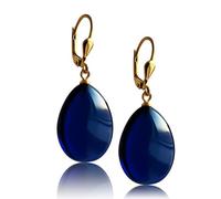 Amberistan Bernsteinohrringe für Frauen, natürlicher Bernsteinschmuck für Erwachsene, Tropfenohrringe aus massivem 925er Sterlingsilber, Edelstein, Geschenk für Mama - Parent (Blau)
