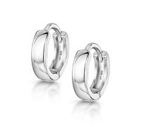 Amberta® 925 Sterling Silber Edle Ringe mit Scharnierbügel - Kleine Runde Klapp-Creolen Ohrringe - Durchmesse 10 mm