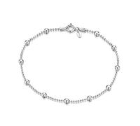 Amberta 925 Sterlingsilber Armkette - Diamantierte Kugelkette mit größeren Kugel Armband - 1.1 mm Breite - Verschiedene Längen: 18 19 20 cm (19cm)