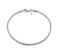 Amberta 925 Sterlingsilber Armkette - Schlangenkette - Rattenschwanz-Kette Armband - 1.9 mm Breite - Verschiedene Längen: 18 19 20 cm (19cm)