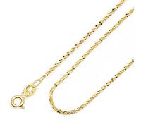 Amberta 9K 14K Goldkette Damen Echtgold | Goldene Halskette Damen Spiegelkette Gedrehte Popcorn Kette 40/45/50 cm: 9K Popcorn Kette Gold 45 cm