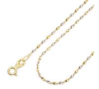 Amberta 9K 14K Goldkette Damen Echtgold | Goldene Halskette Damen Spiegelkette Gedrehte Popcorn Kette 40/45/50 cm: 9K Gedrehter Kette Gold 40 cm