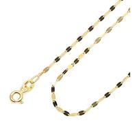 Amberta 9K 14K Goldkette Damen Echtgold | Goldene Halskette Damen Spiegelkette Gedrehte Popcorn Kette 40/45/50 cm: 9K Spiegel Halskette 40 cm