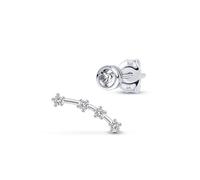 Amberta Damen Sternzeichen Ohrringe Asymmetrische Ohrstecker Silber 925 | Sterling Silber Ohrringe Damen | Sternzeichen Ohrringe Silber | Asymmetrische Ohrringe Damen: April Diamant Ohrstecker