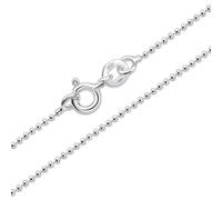 Amberta Echt 925 Sterling Silber Halskette Für Damen und Herren | Super Dünne Kette aus Silber Singapurkette Schlangenkette Panzerkette Schlichte 40 45 50 55 60 cm: 60 cm Kugelkette Silber