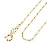 Amberta Italienische 14K 585 Echt Goldkette Damen und Herren | Dünne Box Singapur Panzer Echte Gold Kette Halsbadnd 40/45/50 cm: 14K 585 Venezianerkette 45 cm