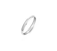 Amberta Massiv Italienische 18K Gold Eheringe für Damen | Polierte Premium Gelbgold & Weißgold Ringe: 2 mm Weißgold Ring Größe 50