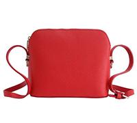 AMBRA Moda Italienische Ledertasche Damen Handtasche Umhängetasche Schultertasche Leder Tasche klein GL018 (Rot)