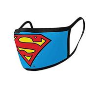 AMBROSIANA Pyramid International Unisex Makse DC Comics Superman Logo Mundschutz Maske, Rot Blau, Einheitsgröße (2er Pack)