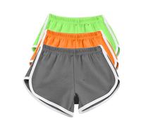 AMDOLE 3er-Pack Damen-Lauf-Shorts, Baumwolle, Sommer, Hotpants, Workout, Fitnessstudio, Sport, Yoga, Hose, Jogger, Strand-Shorts, Bademode, elastische Taille, lässige Lounge-Shorts,