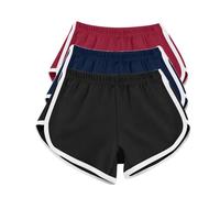 AMDOLE 3er-Pack Damen-Lauf-Shorts, Baumwolle, Sommer, Hotpants, Workout, Fitnessstudio, Sport, Yoga, Hose, Jogger, Strand-Shorts, Bademode, elastische Taille, lässige Lounge-Shorts,