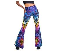 AMDOLE Baggy Jeans Damen Frauen -Bein -Leg-Hosen mit Tie-Dyed-Hosen Länge Schlag Drucke lässige Streifenhosen Baggy Jogginghose (Multicolor, M)