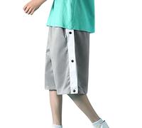 AMDOLE Herren Hose Training Sommer Männer Mode Sport Casual Hosen Breasted Elastische Taille Gerades Bein Lose Shorts Strandhose Reha Hose Herren Seitlich Zu Öffnen