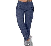 AMDOLE Hose Damen Weites Bein Mode Frauen Einfarbige Hose Lange Elegante Lose Hosen Beiläufige Hose Mit Hoher Taille Elastische Taille Schwitzhose Hose Stretch Damen