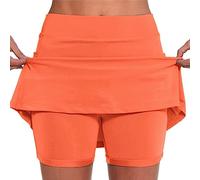 AMDOLE Kurze Hosen Damen Sommer Damen-Taschenhose, einfarbig, mittlere Taille, Culottes, Kurze Röcke, Röhrenhose Damen Hosen Stretch