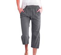 AMDOLE Prime Deals of The Day Today Only Chino Hose Damen Sommer 3/4 Schlafhose Damen Baumwolle Leder Jeggings Damen Cargohose Militaer Herren Jogginghose Damen Blau Spring Pants for Women 2024