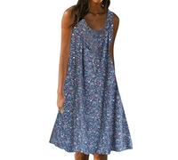 AMDOLE Strandkleider für Damen, locker, Übergröße, Strandkleid, Sommerkleid, Damenkleider, navy, 3XL