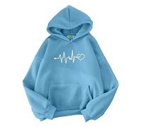 AMDOLE Todays Daily Deals Halloween Hoodie Damen Oversize Pullovers Damen Gestrickter Pullover Kapuzenpullover Damen Braun Langarm Damen Oberteil Aufdruck Oversize Kleidung Damen