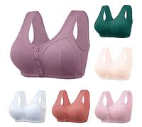 AMDOLE Vorne Vershcluss Daisy BH für Senioren Große Größen Einstellbar Atmungsaktive Leichter Bequemer Ohne Bügel 2024 Neuer Bequemer Yoga BH für Damen Elastic Softbund Lauf Vorderverschluss BH