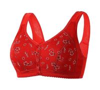 AMDOLE Vorne Vershcluss Daisy BH für Senioren Große Größen Einstellbar Atmungsaktive Leichter Bequemer Ohne Bügel 2051 Neuer Bequemer Yoga BH für Damen Elastic Softbund Lauf Vorderverschluss BH