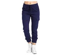 AMDOLE Weiße Hose Damen Medizin Stretch 48 Damen Multi Pocket Cargo Freizeithose Elastische Taille Korsett Seilhose Lack Kleidung Damen Hose