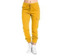 AMDOLE Weiße Hose Damen Medizin Stretch 48 Damen Multi Pocket Cargo Freizeithose Elastische Taille Korsett Seilhose Lack Kleidung Damen Hose
