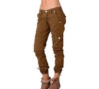 AMDOLE Weiße Hose Damen Medizin Stretch 48 Damen Multi Pocket Cargo Freizeithose Elastische Taille Korsett Seilhose Lack Kleidung Damen Hose