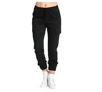 AMDOLE Weiße Hose Damen Medizin Stretch 48 Damen Multi Pocket Cargo Freizeithose Elastische Taille Korsett Seilhose Lack Kleidung Damen Hose