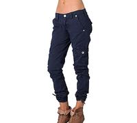 AMDOLE Weiße Hose Damen Medizin Stretch 48 Damen Multi Pocket Cargo Freizeithose Elastische Taille Korsett Seilhose Lack Kleidung Damen Hose