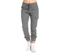 AMDOLE Weiße Hose Damen Medizin Stretch 48 Damen Multi Pocket Cargo Freizeithose Elastische Taille Korsett Seilhose Lack Kleidung Damen Hose