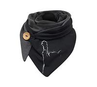 AMDOLE Wetterschal, warm, Baumwolle, Katzendruck, Knopf, modisch, Turban, Wickelschal, Schlafschal, C, Einheitsgröße