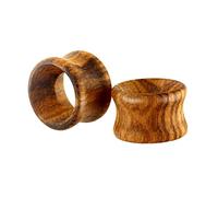 AMDXD 2G Ohr Plugs, 2Pcs Piercing Ohrringe Ohren Double Flared Tunnel Hölzerner Reifen in Holz, Holze Ohrringe für MännerFrauen Ohr Expander Piercing Schmuck