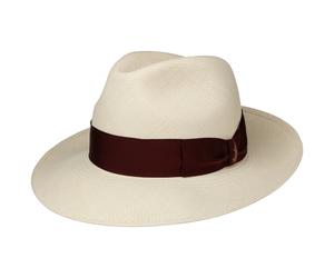 Amedeo Bogart Panamahut by Borsalino natur-bordeaux 56 cm