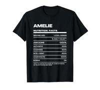 Amelie Durchschnittliche Nährwerte Name Lustig Preisgünstiges Grafik-T-Shirt, Herren, Schwarz, XL