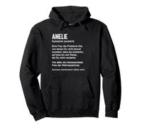 Amelie Lustiger Spruch Definition Name Geburtstag Pullover Hoodie, Unisex für Erwachsene, Schwarz, XL