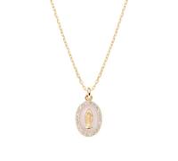 Amen Miracolosa Halskette aus 925er Sterlingsilber vergoldet, Anhänger verziert mit Zirkoniasteinen, Länge: 40 cm, CLMISMGRO