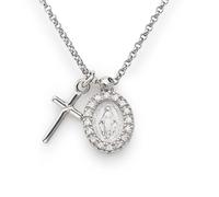 Amen Rhodium Cross Miracolosa Silberhalskette 925 Sterling Silber - 440 mm CLCMZB