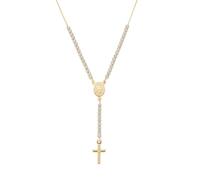 AMEN Schmuck, Halskette mit Kreuz und Medaille, Taglia Unica, Sterlingsilber, Zirkonia
