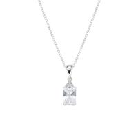 AMEN Schmuck, Halskette, Prinzessin, Damen, Silber 925, rhodiniert, mit Zirkonia, Anhänger, Blau, Geschenk für Damen