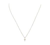 Amen Weißgold Halskette mit kleinem Kreuz, small, Weißes Gold, Zirkonia