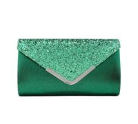 AMENGJ Abendtaschen für Frauen Silberne Clutch-Taschen mit V-Design, Metallkette, glitzernde Pailletten, Abendtaschen, Party, Hochzeit, lässige Damenhandtaschen, Bankett(Green)