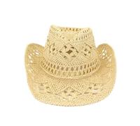 AMENGJ Sonnenhut Damen Stroh Stroh Cowboy Beach Party Cap Mann Caps Unisex Hut(Beige)