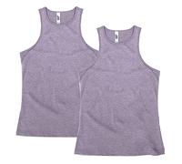 American Apparel Damen CVC Racerneck Tank, Stil G101CVC, 2er-Pack, Lila meliert (2er-Pack), Groß